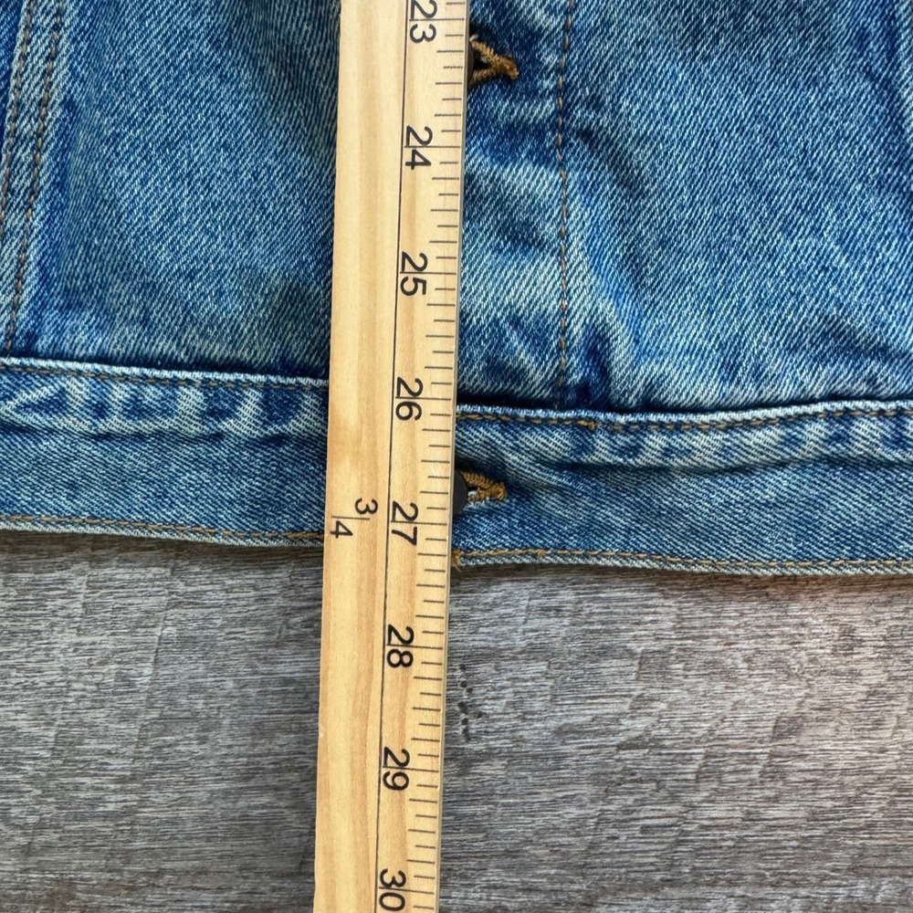Planet Hollywood Orlando Denim Trucker Jacket L Distressed Blue Embroidered Back - Picture 3 of 10